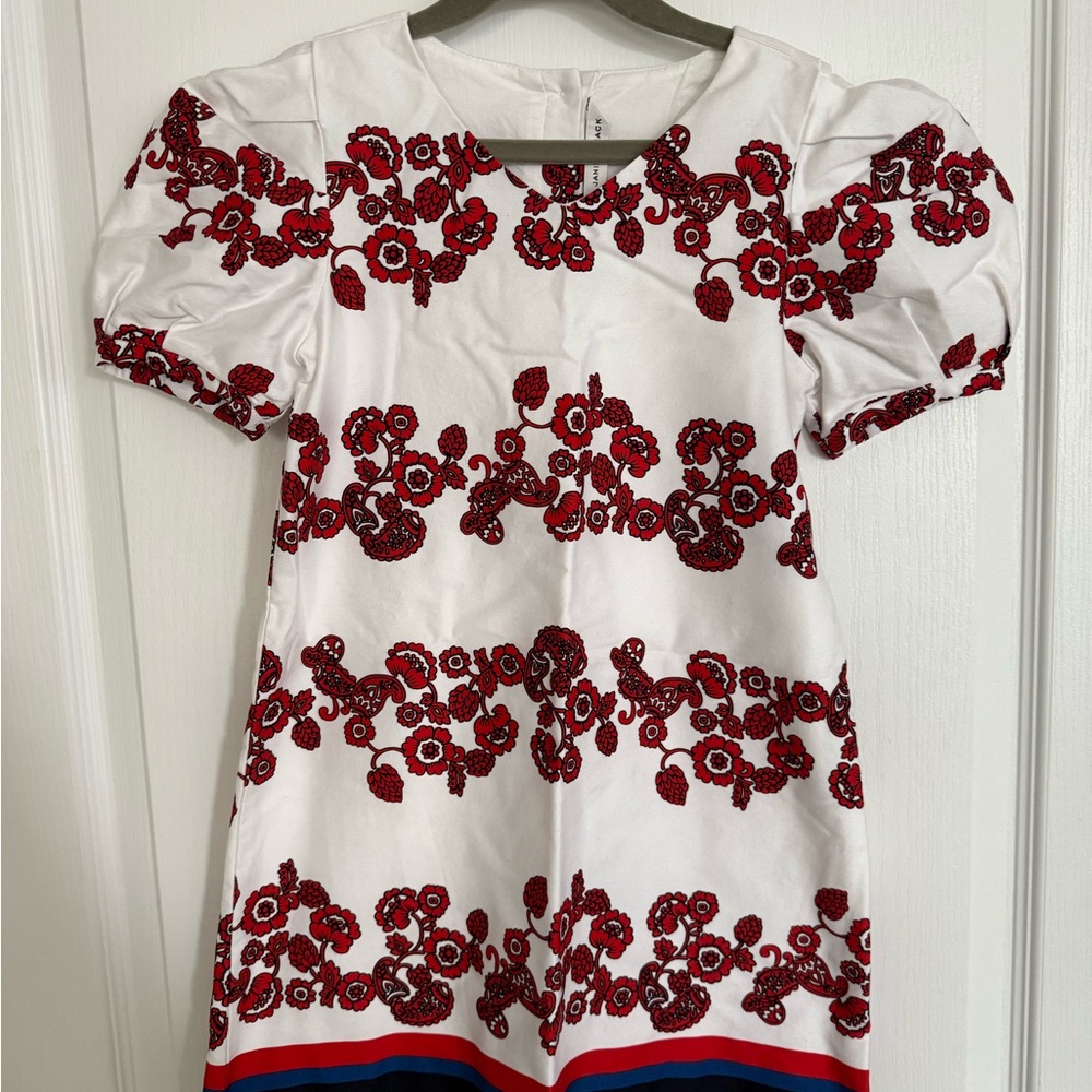 Janie and Jack Red Sheath Dress with Puff Sleeves